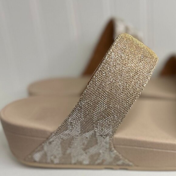 FitFlop Women's Lulu Glitz Slide Sandals Size 11 - Picture 2 of 8